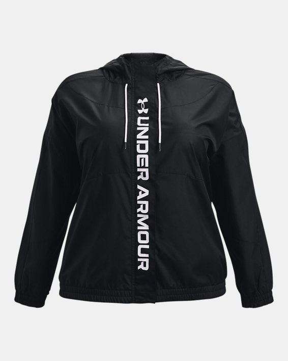 Women's UA RUSH™ Woven Full-Zip Jacket, Black, pdpMainDesktop image number 6